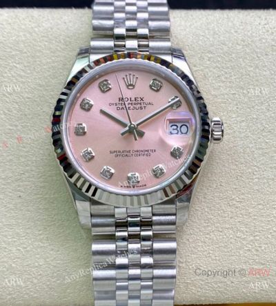 Swiss Grade Rolex Datejust 31mm TW Swiss 2836 Watch Pink Dial Jubilee Strap